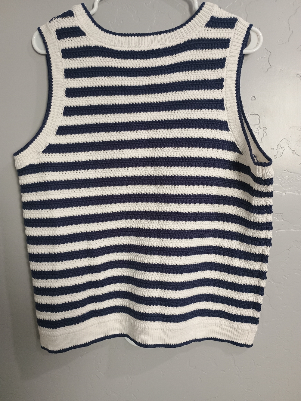 Nine West Navy & White Striped Sleeveless Knit Tank Top - Picture 8 of 11
